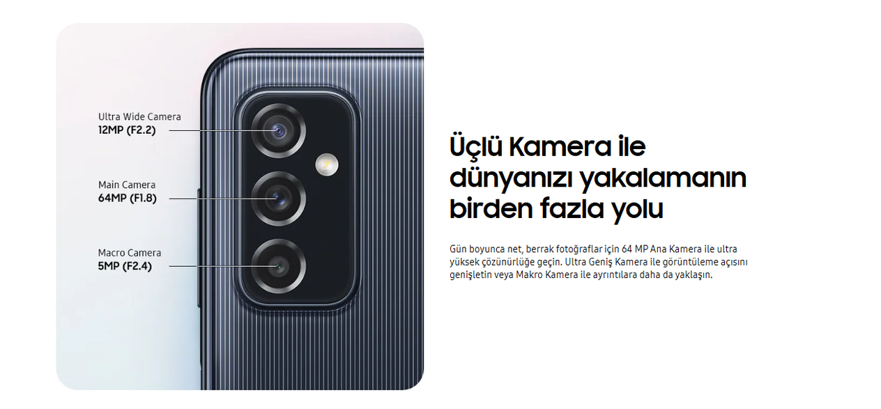 Yenilenmiş Samsung Galaxy M52 5G Kamera